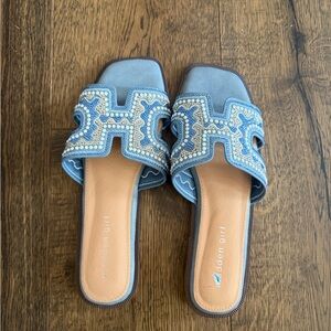 Madden Girl Light Blue Embellished Sandals
